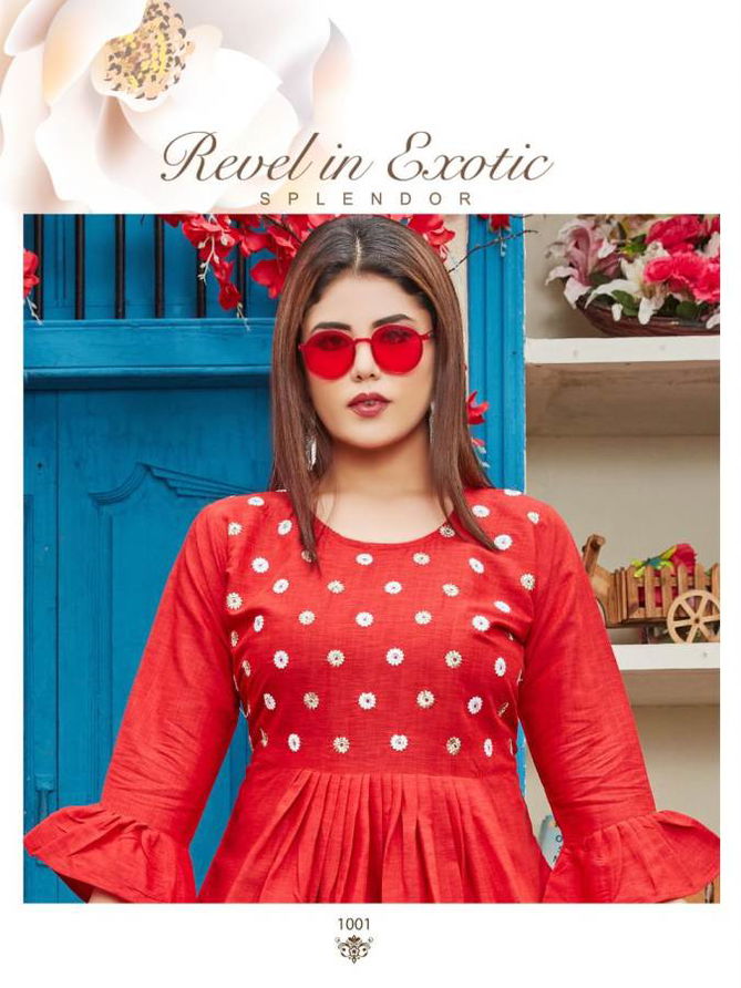 Smylee Akansha Rayon Printed Regular Wear Anarkali Kurti Collection